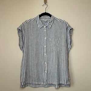 ORVIS Women’s Short Sleeve Linen Blend Button Down Shirt Size S